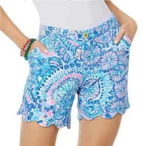 Lilly Pulitzer Darci Knit Commotion in the Ocean Print Shorts Size 2